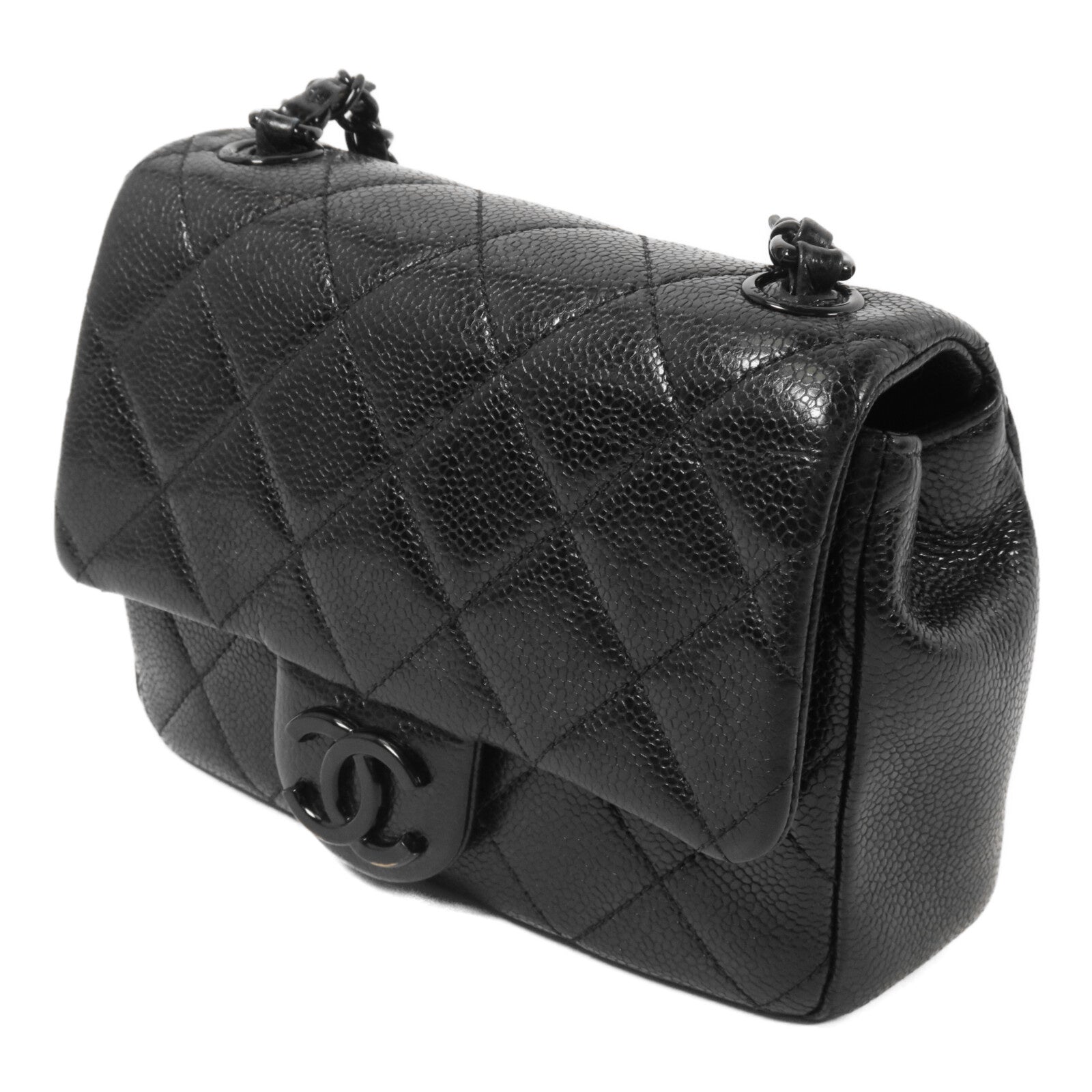 CHANEL 牛皮皮革Mini Flap 17cm鏈帶肩背袋