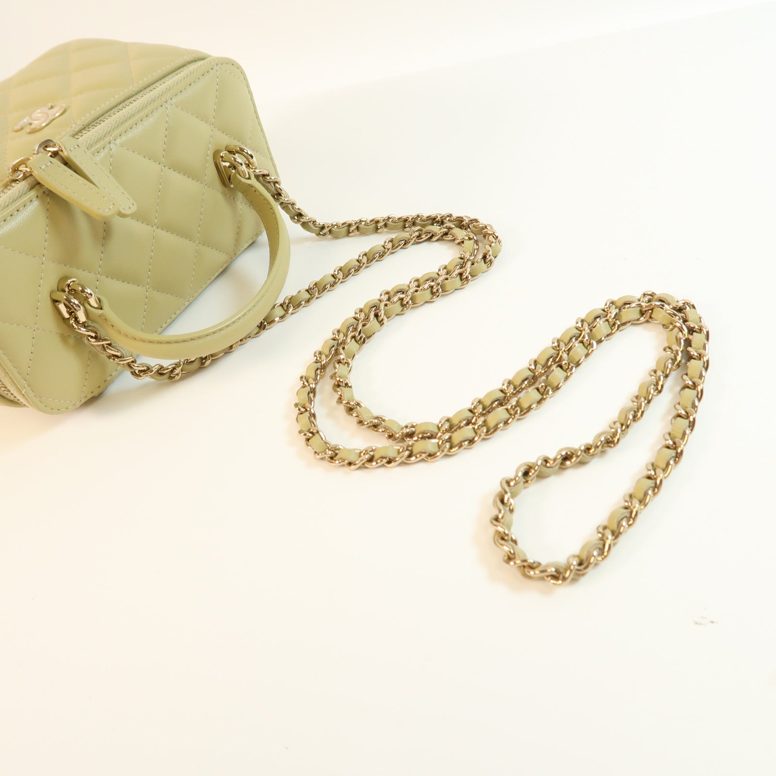 CHANEL 牛皮皮革Handle Vanity金扣手挽肩背兩用袋