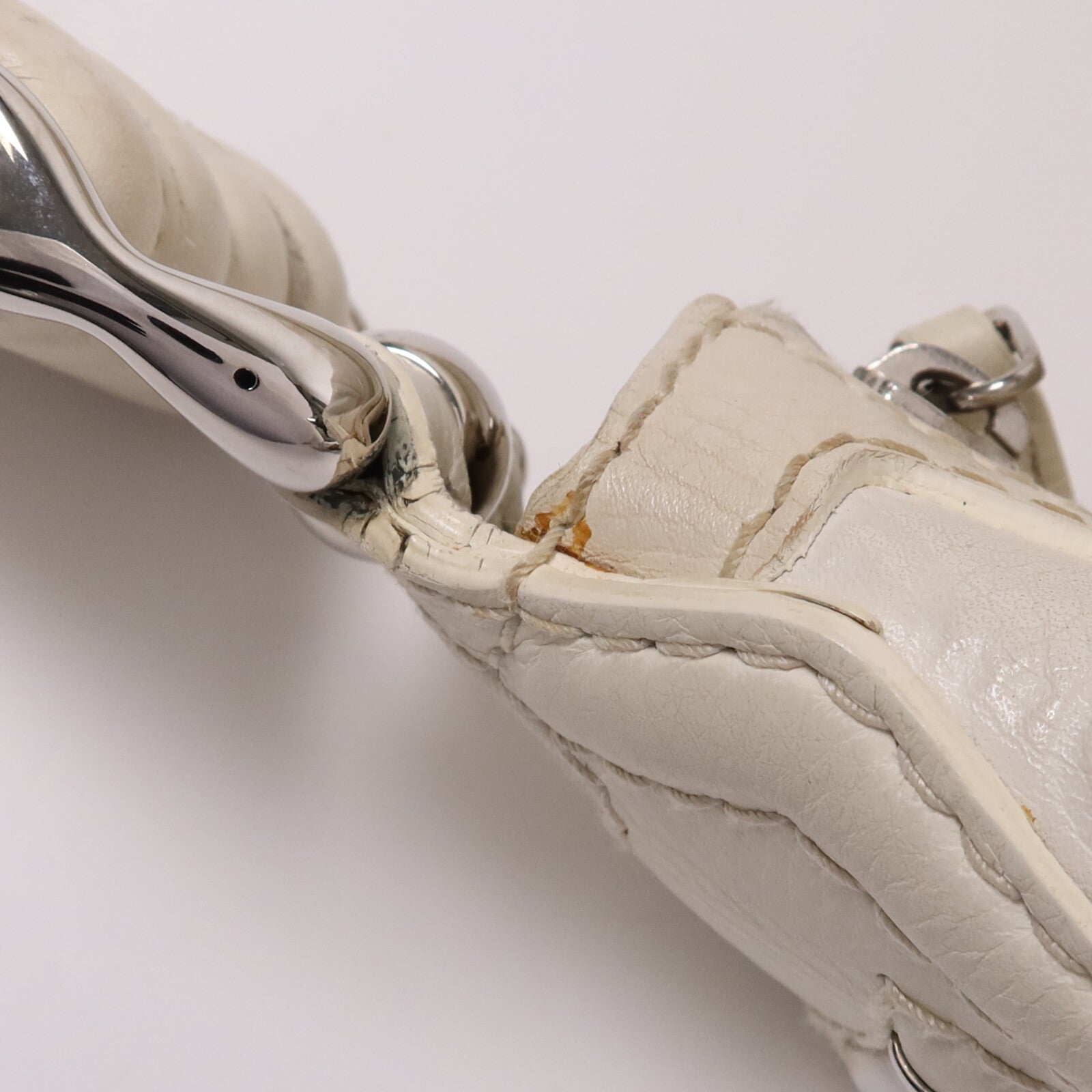 GUCCI 牛皮皮革Techro Horsebit Medium Hobo銀扣肩背袋