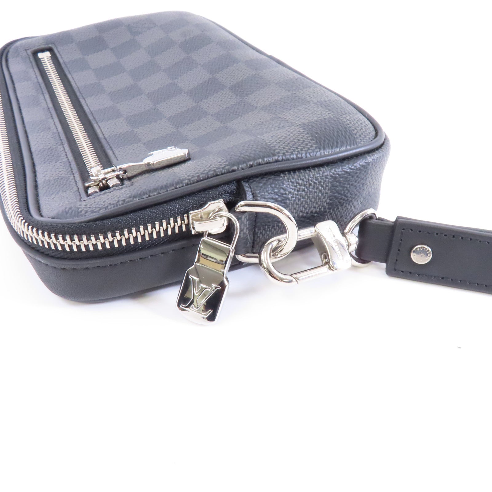 LOUIS VUITTON Damier Alpha Cluch銀扣手拿包黑色