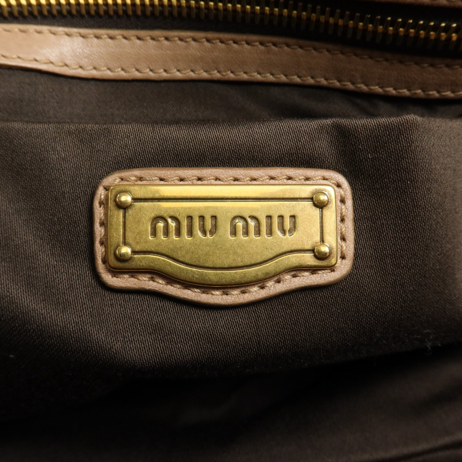 Miu Miu 牛皮皮革2 Way Shoulder金扣手挽肩背兩用袋