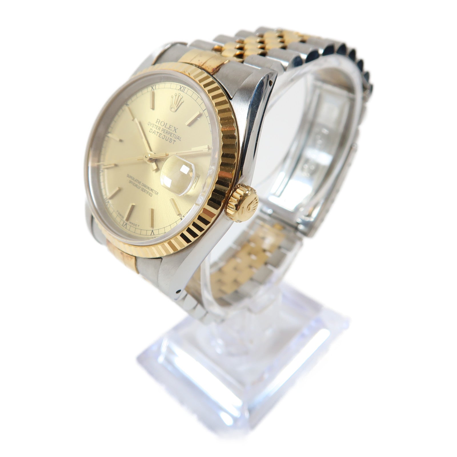 ROLEX Datejust 36 18K黃金/不鏽鋼手錶自動機芯金色
