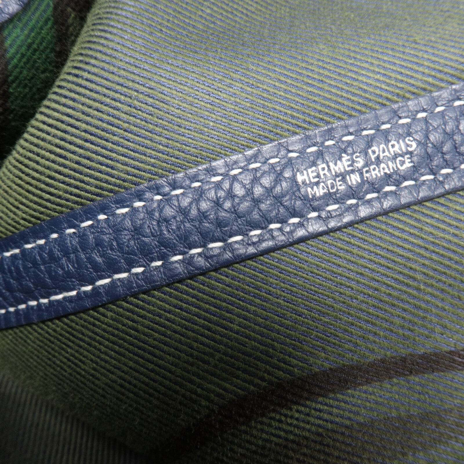 HERMES Negonda皮革Garden Party PM手挽袋Bleu de Prusse