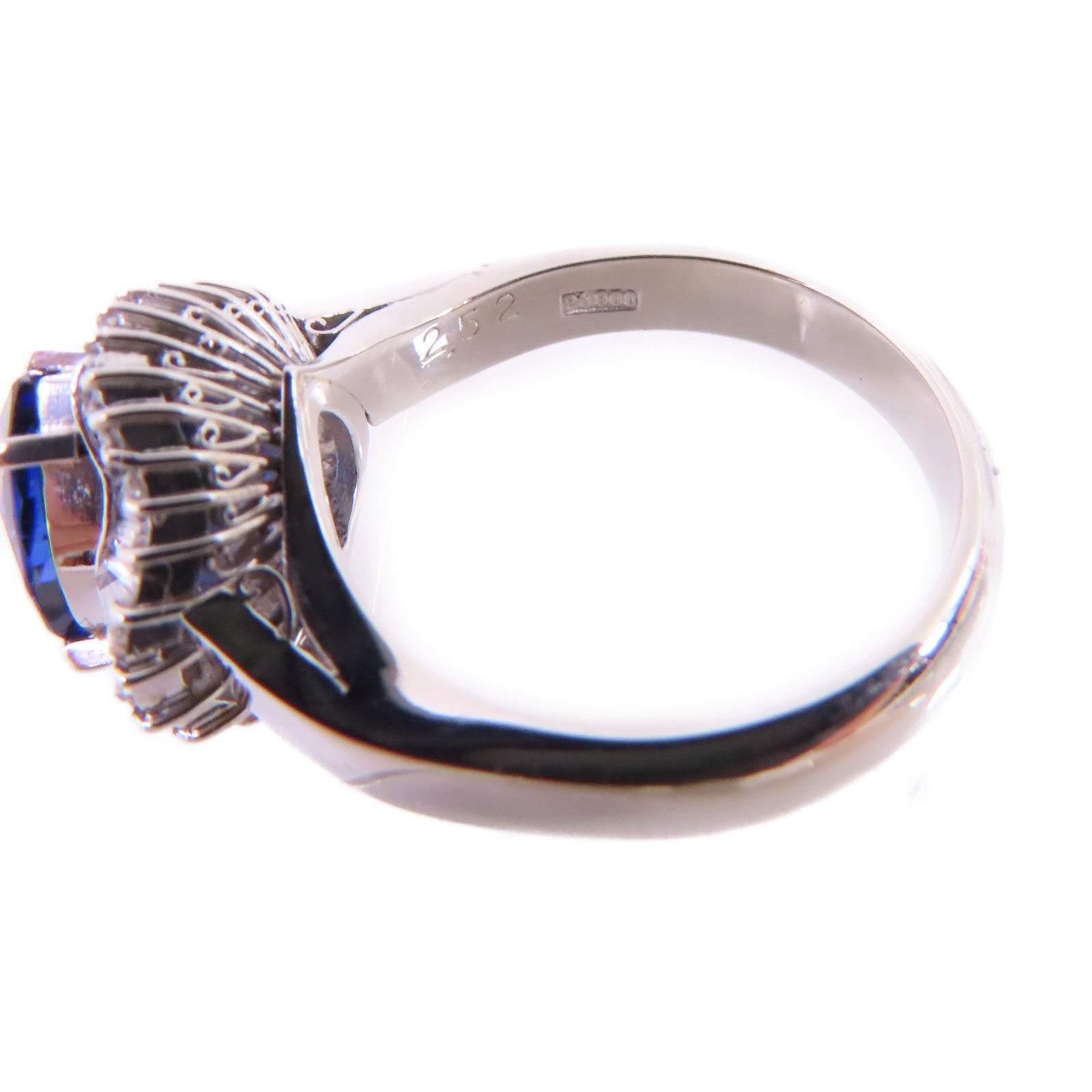 JEWELRY 2.52ct Sapphire 0.77ct Diamond Ring US#6 PT900 Platinum