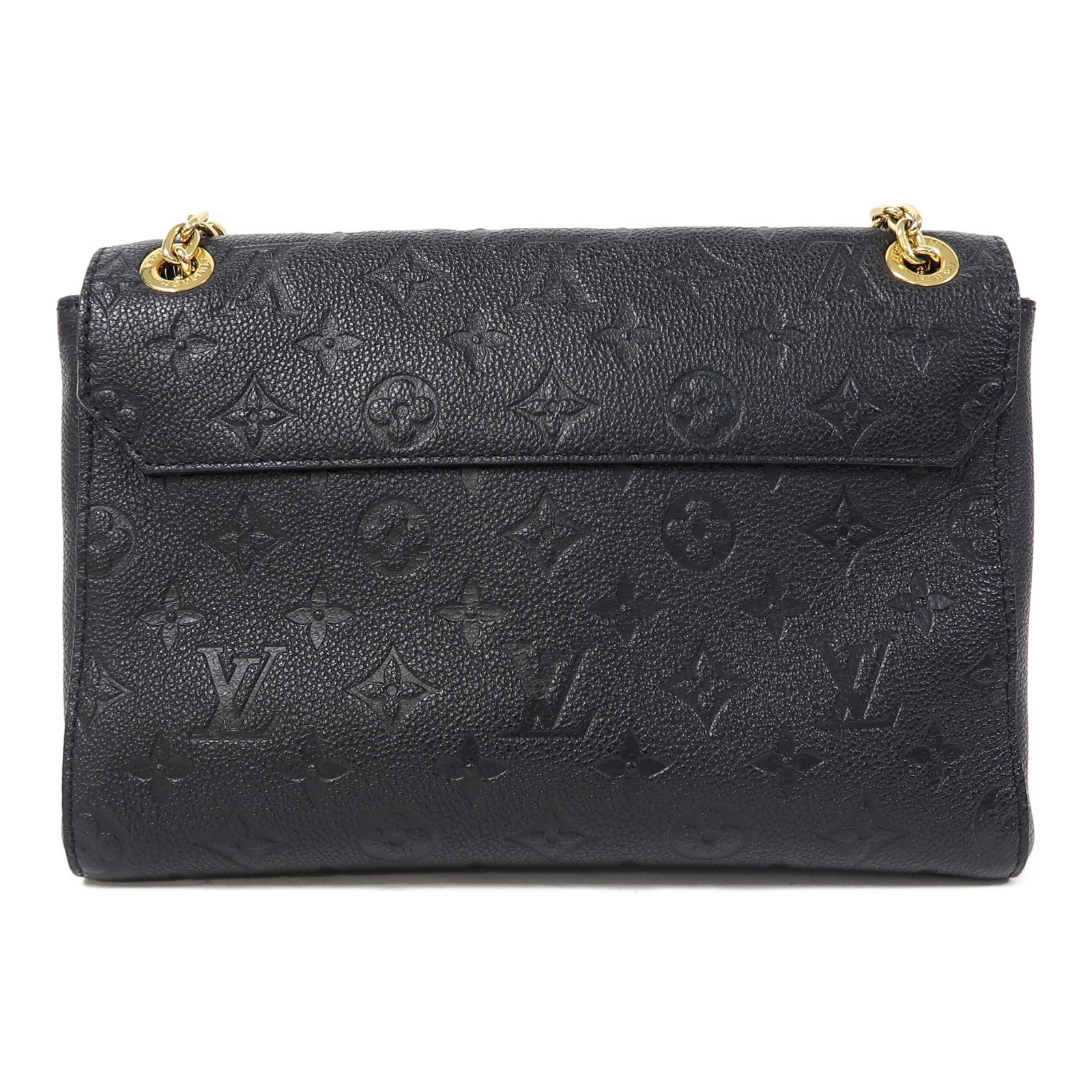 LOUIS VUITTON Monogram Empreinte Vavin PM金扣鏈帶肩背袋黑色