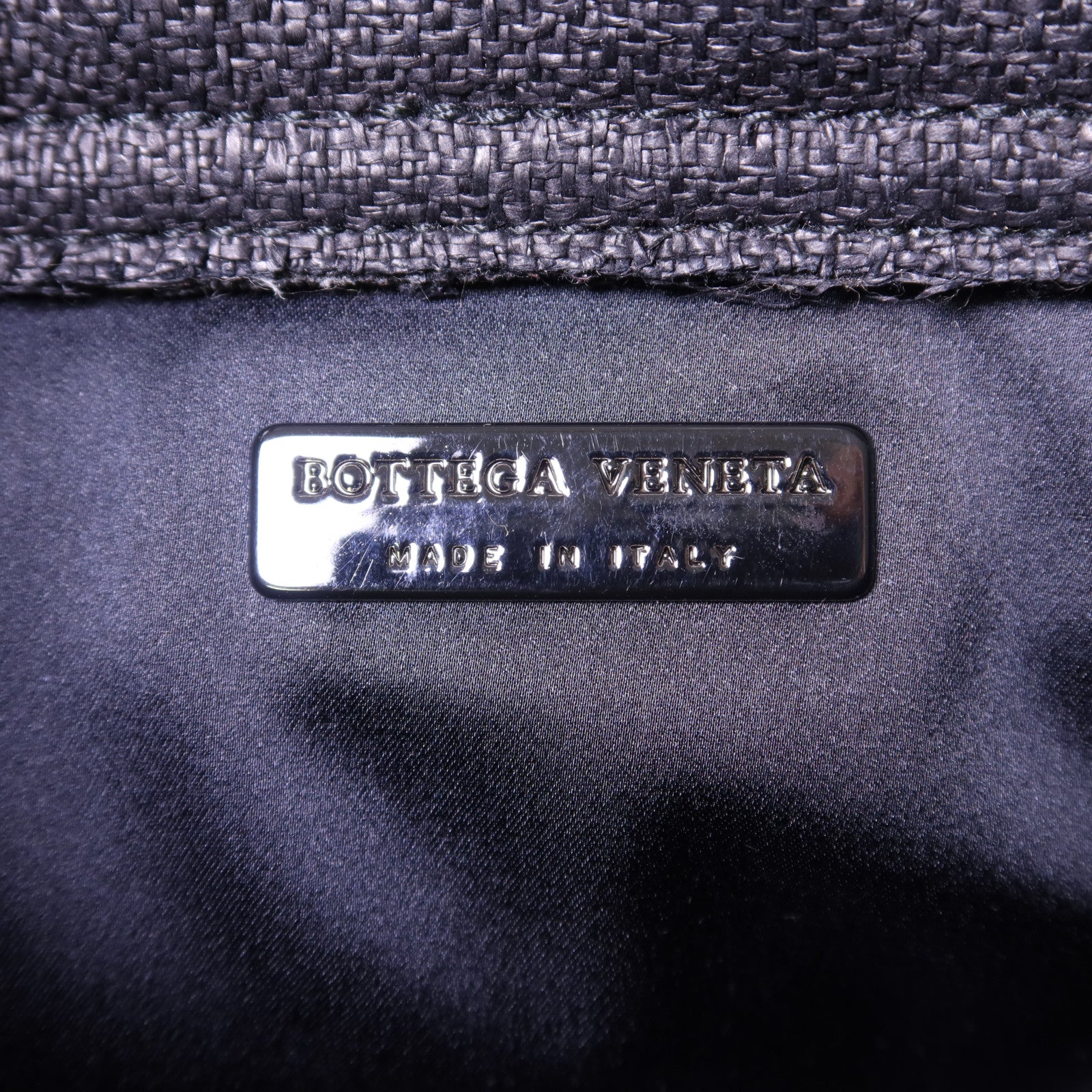 BOTTEGA VENETA 藤料Handbag黑扣手挽袋