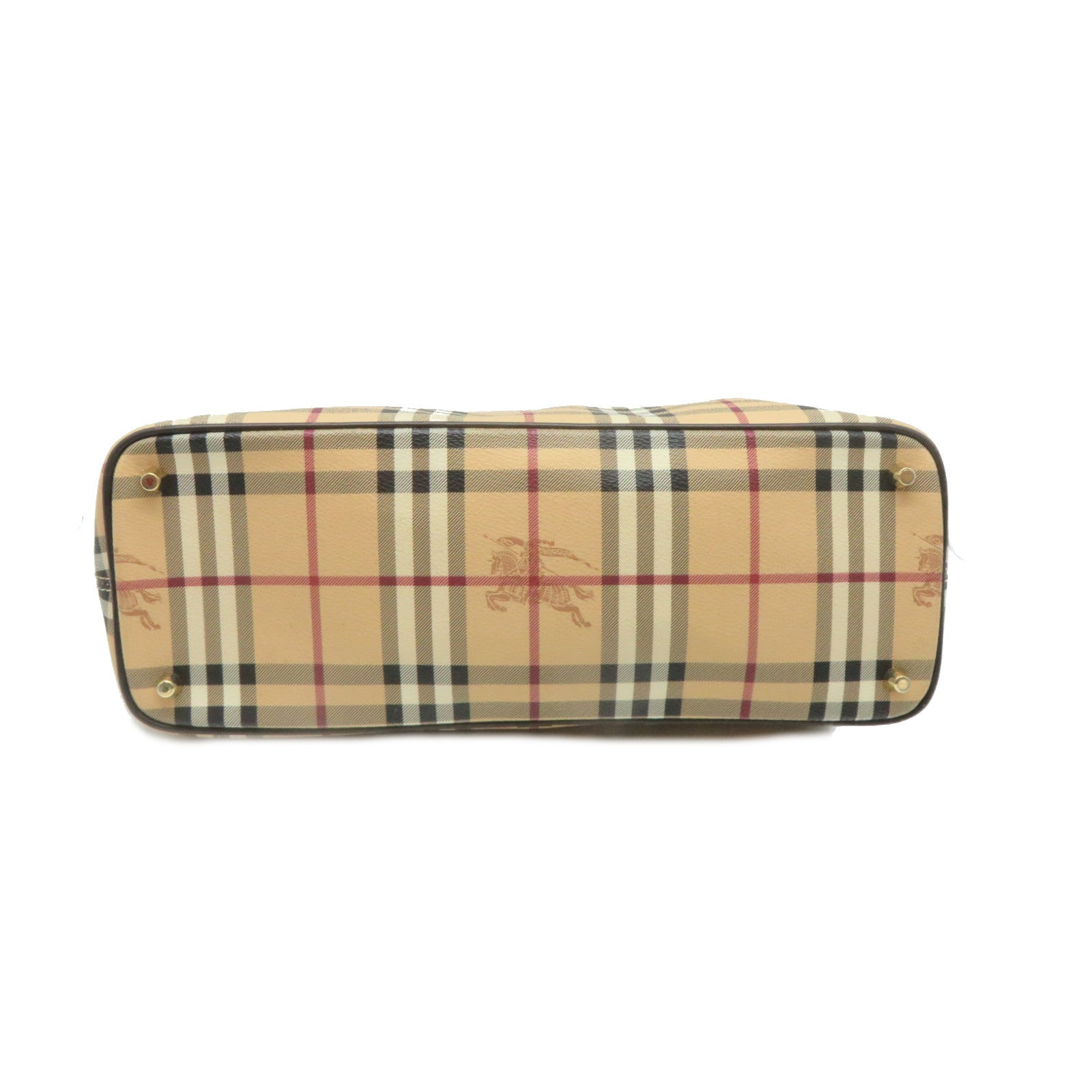 BURBERRY 【激減優惠】塗層帆布Tote Bag金扣肩背袋啡色