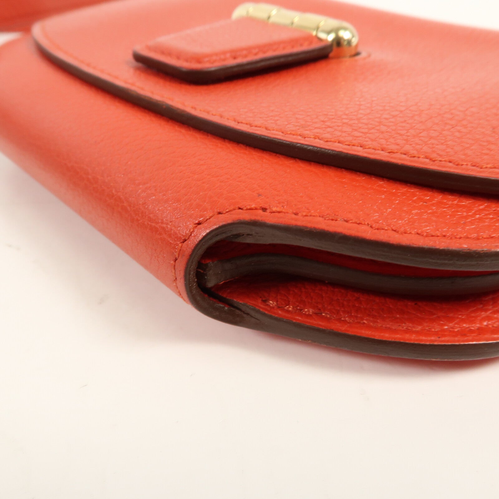 HERMES Evercolor皮革Mini Convoyeur金扣肩背袋Rouge Tomate