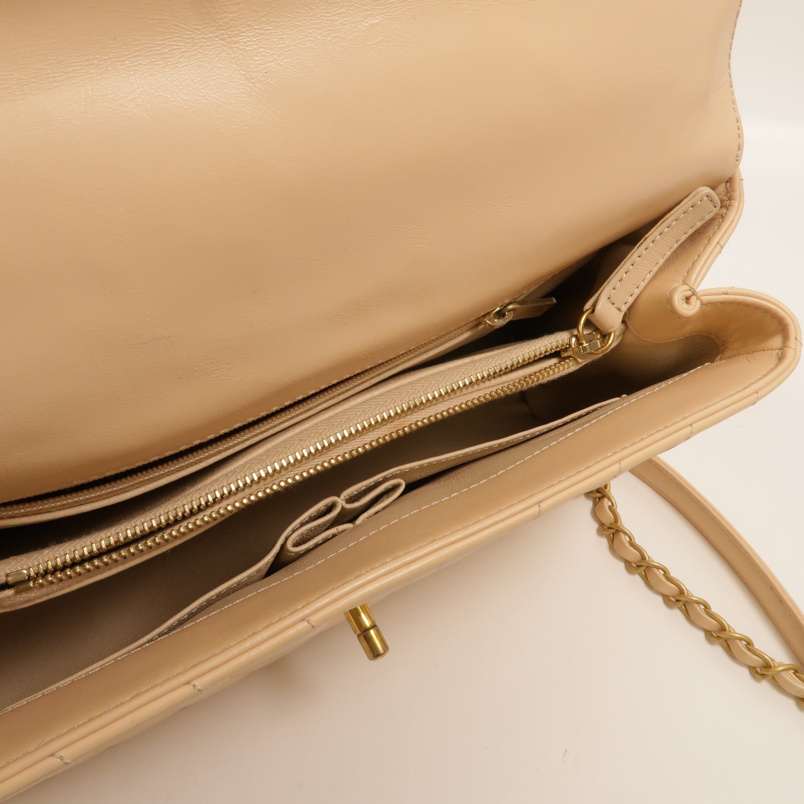 CHANEL 牛皮皮革Coco Handle Flap Bag鏈帶手挽肩背兩用袋