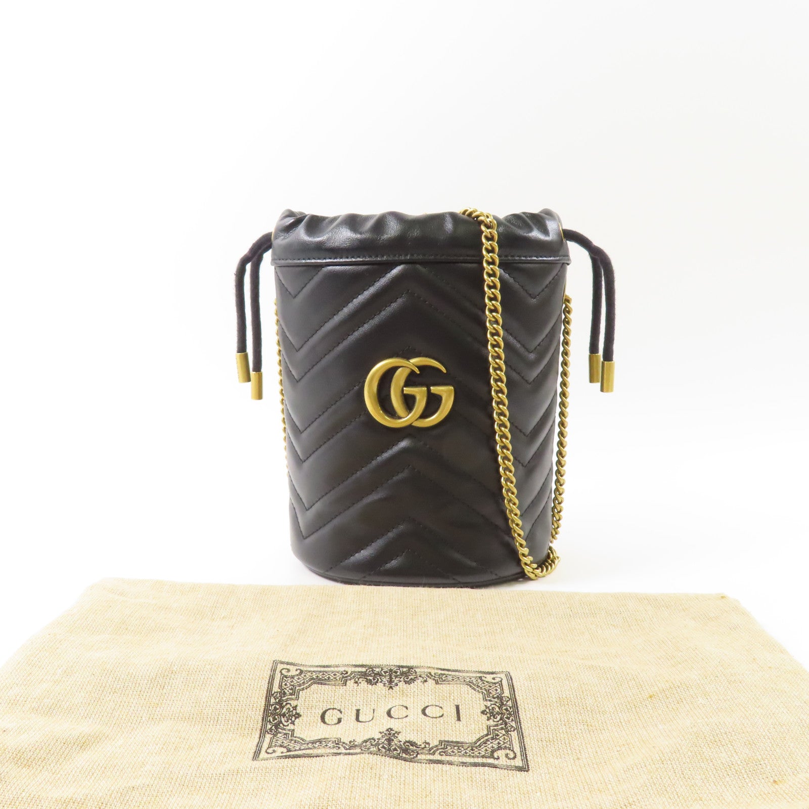 GUCCI 牛皮皮革GG Marmont金扣肩背袋