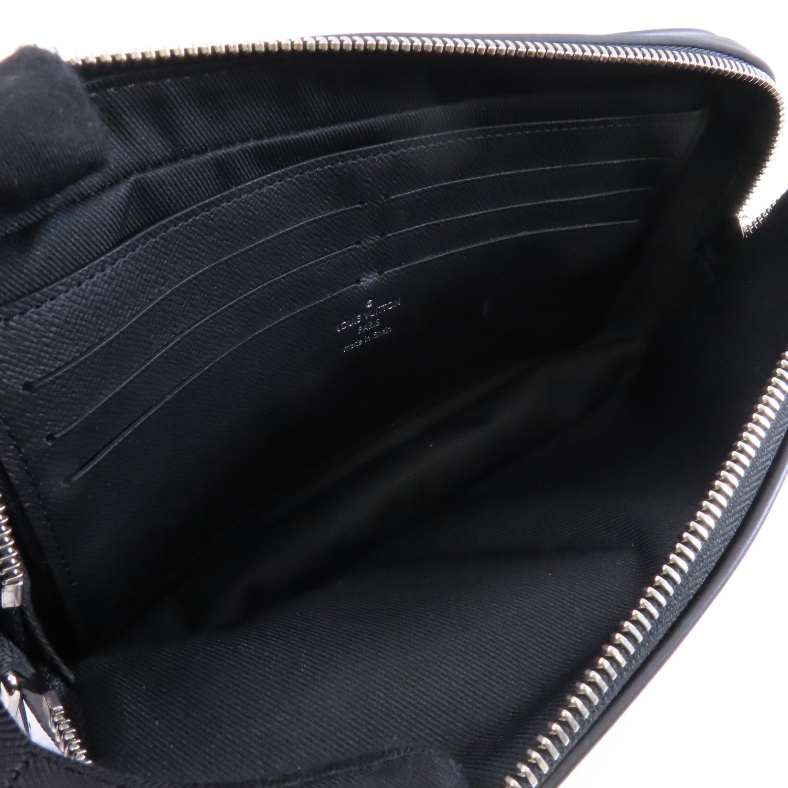 LOUIS VUITTON Damier Alpha Cluch銀扣手拿包黑色