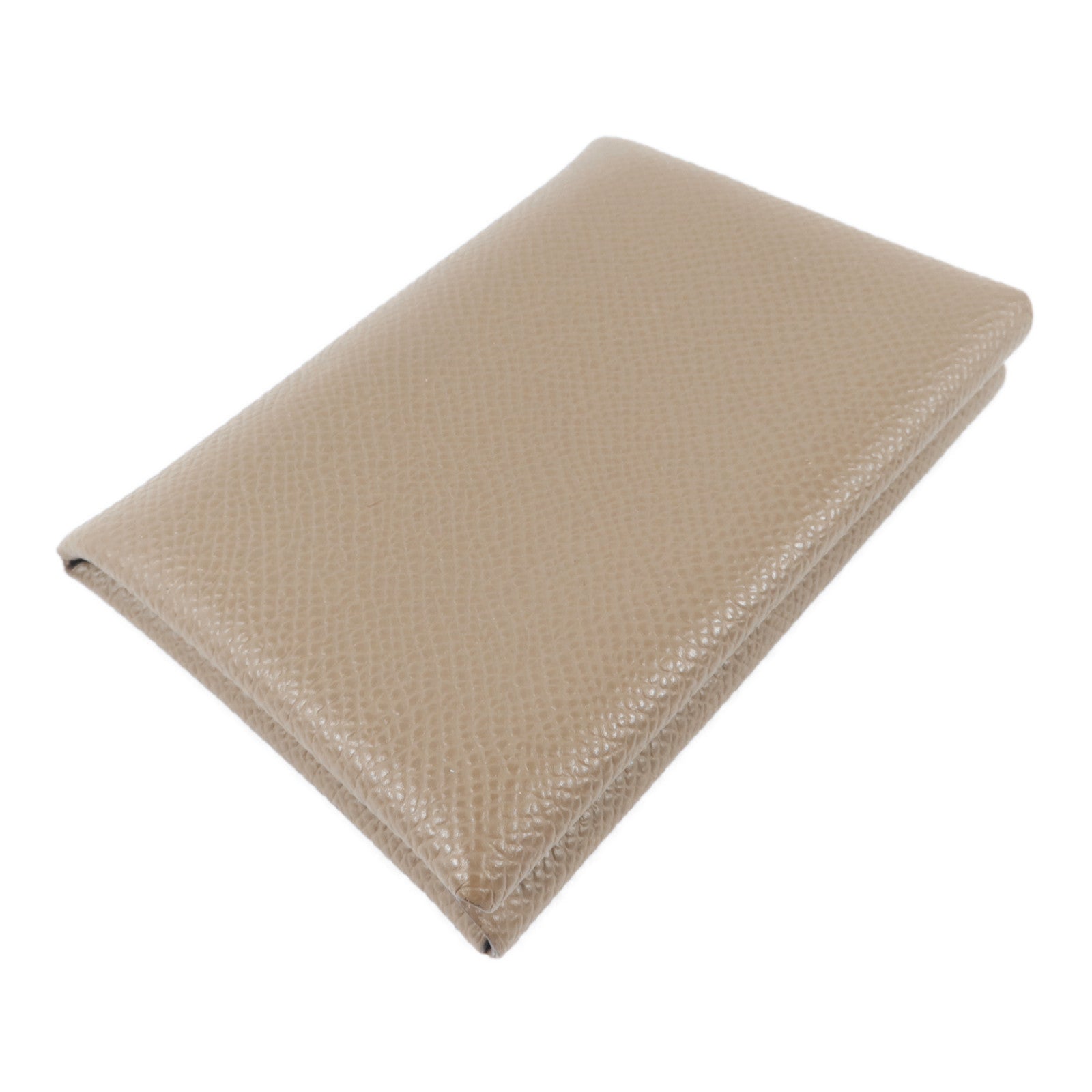 HERMES Epsom皮革Calvi Duo卡片套Etoupe