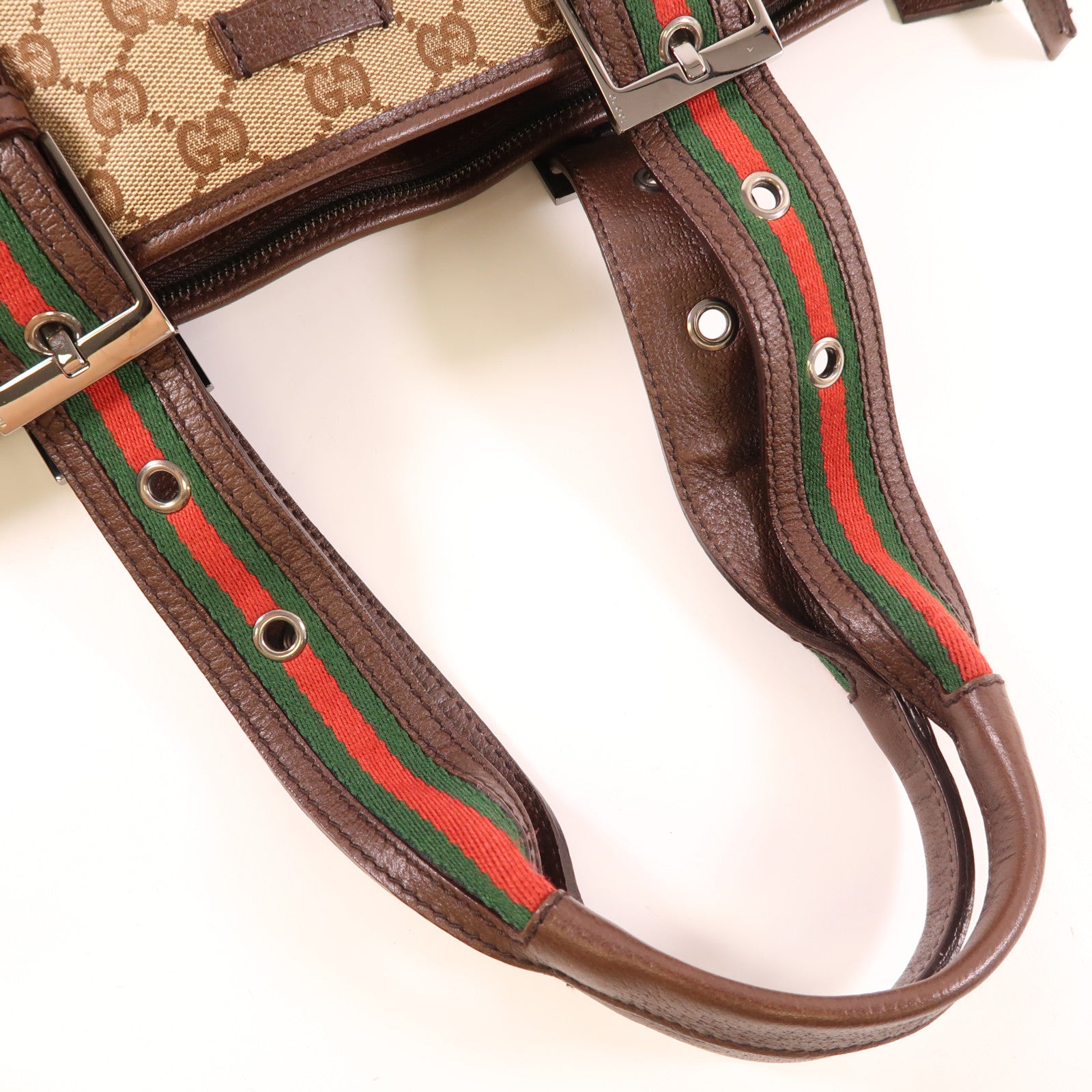 GUCCI 帆布Shoulder Tote銀扣肩背袋/手挽袋