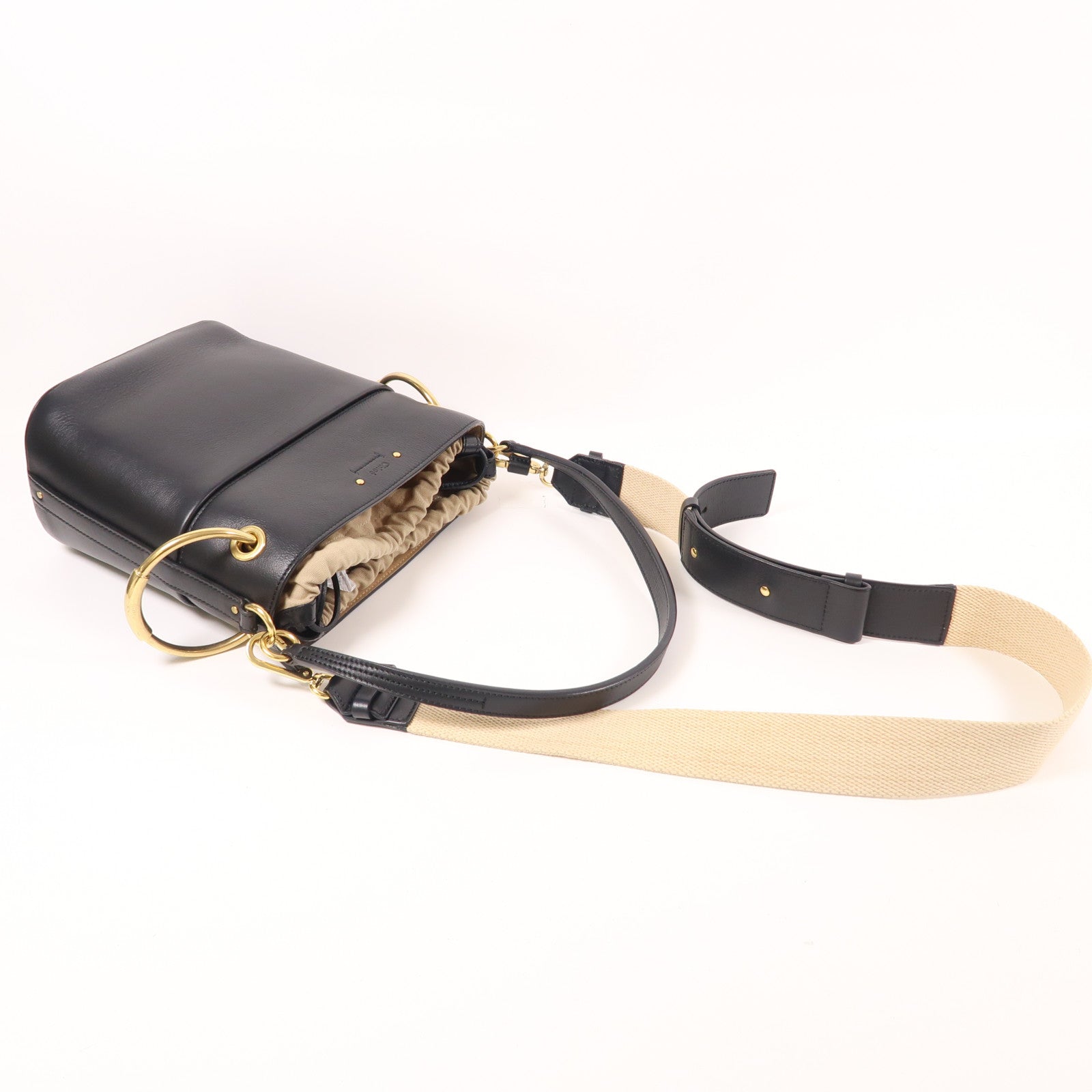 Chloe 牛皮皮革Shoulder Bag金扣肩背袋