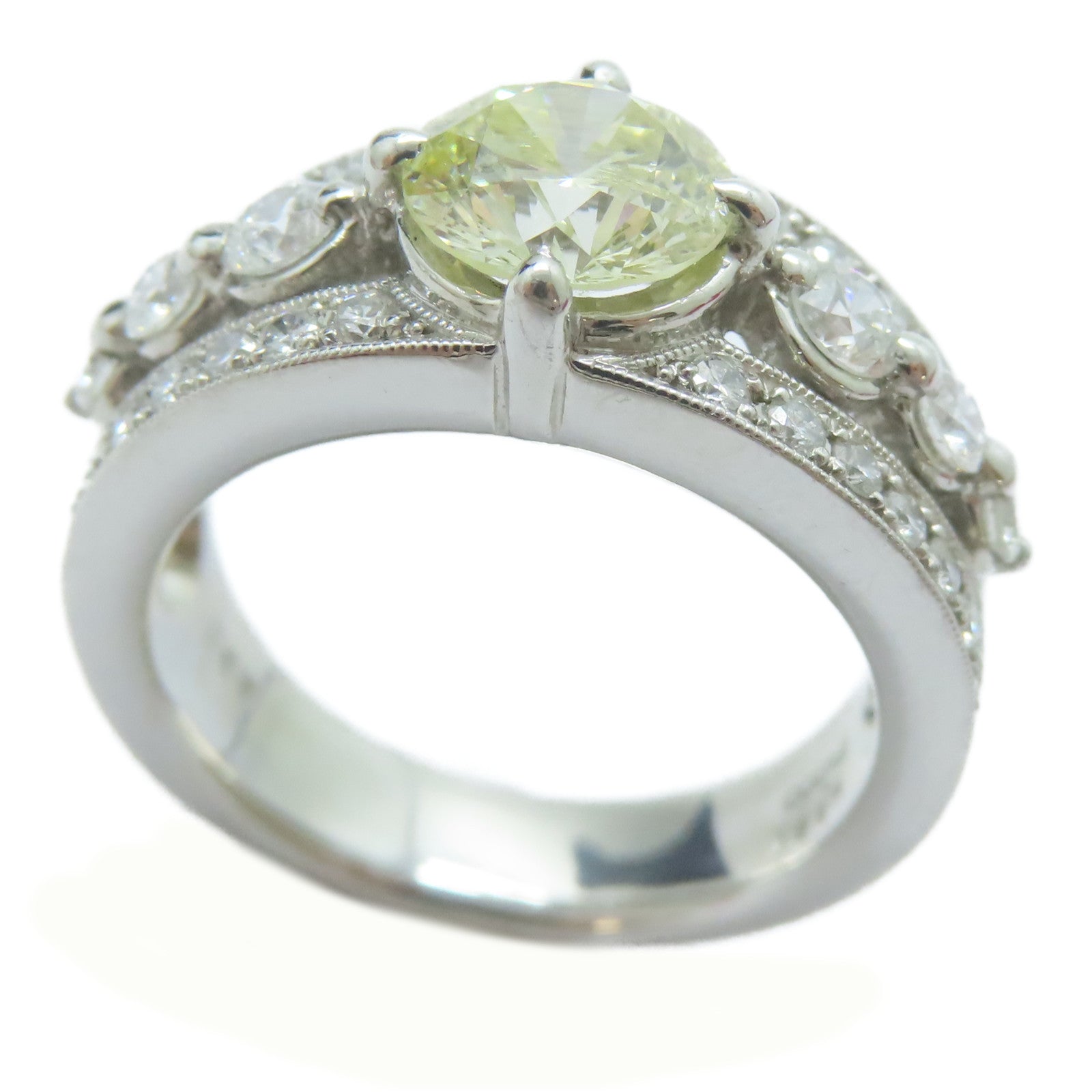 JEWELRY PT900鉑金Diamond Ring 1.181ct鑽石/0.67ct鑚石戒指US#5.5