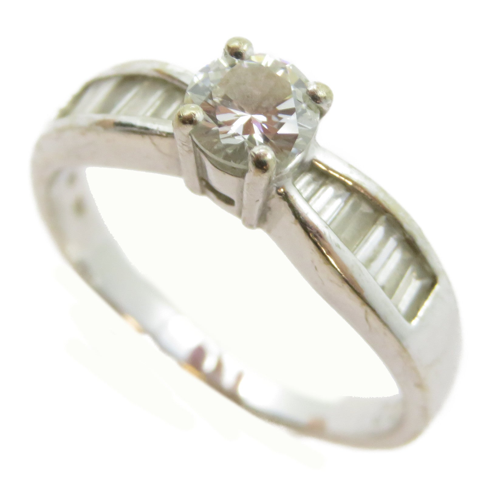 JEWELRY (PRICE DOWN) 0.32ct Diamond Ring 18K White Gold US#5.25