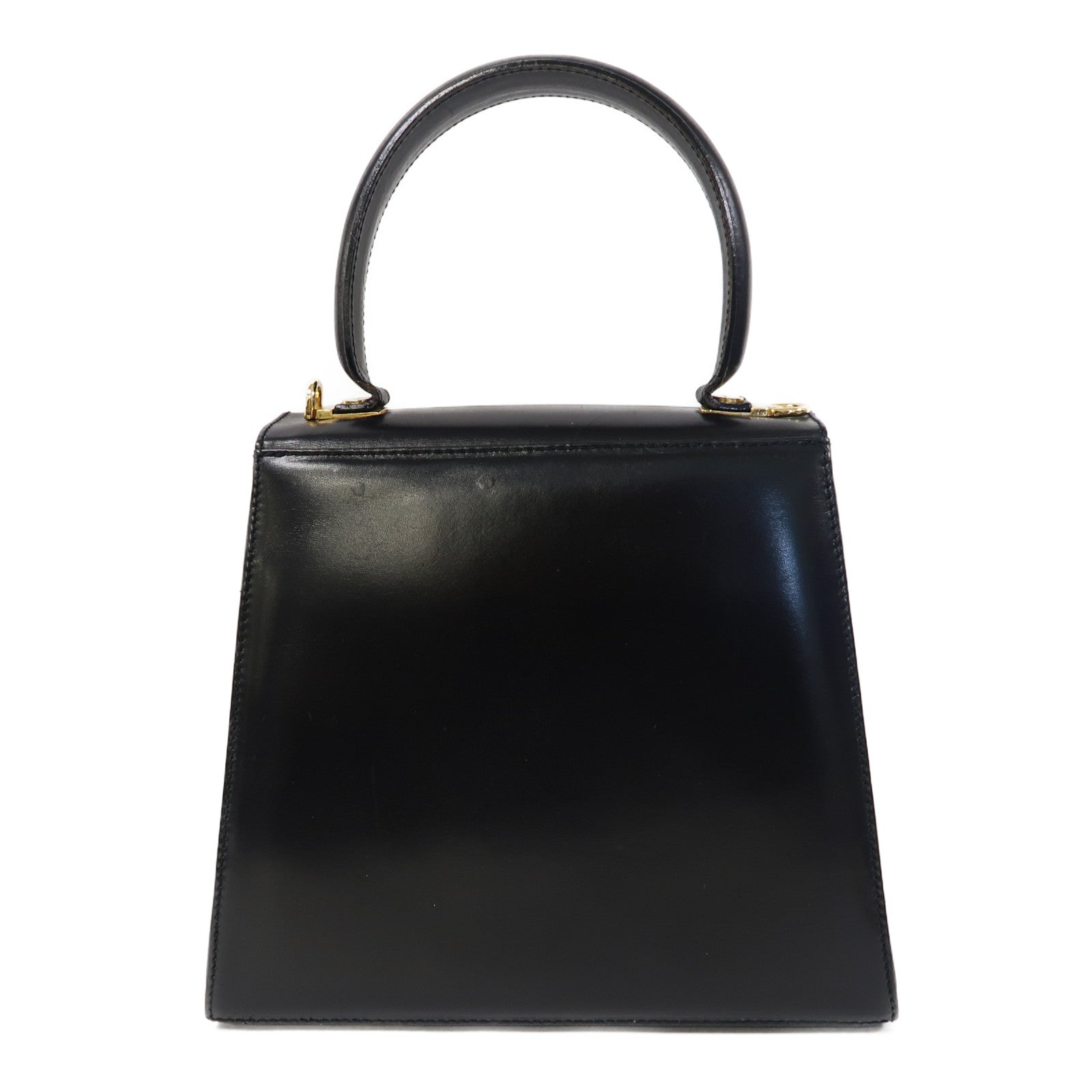 Salvatore Ferragamo 牛皮皮革Small Top Handle金扣手挽肩背兩用袋黑色