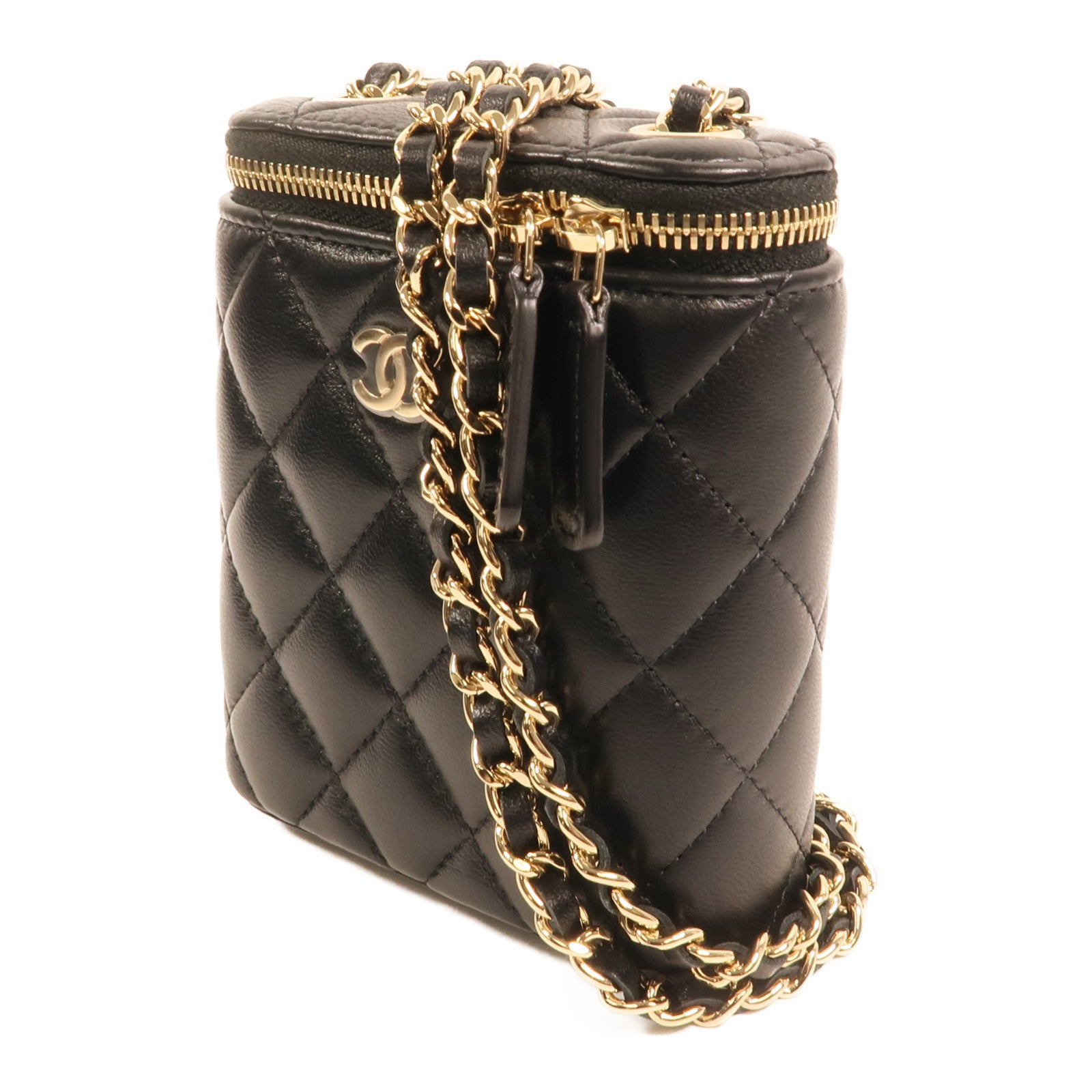 CHANEL 羊皮皮革Mini Pouch With Chain金扣鏈帶肩背袋