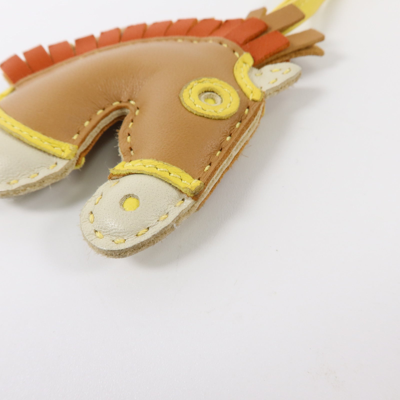 HERMES Milo皮革Geegee Camail掛飾Chai/Craie/Lime/Cornaline