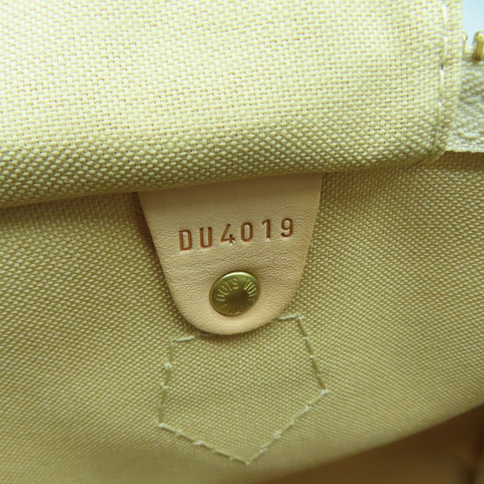 LOUIS VUITTON 【激減優惠】Damier Azur Speedy 35金扣手挽袋白色