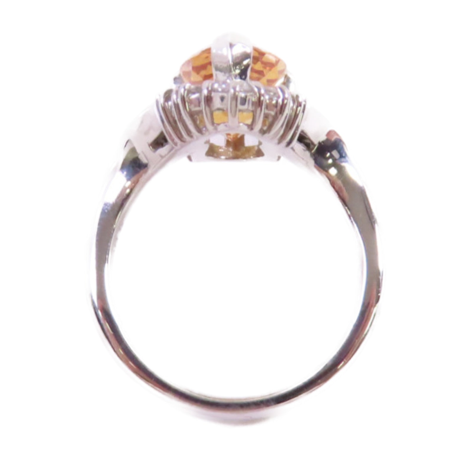 JEWELRY 【激減優惠】PT900鉑金/4.060ct拓帕石/0.54ct鑽石Imperial Topaz Diamond Ring戒指US#5.85