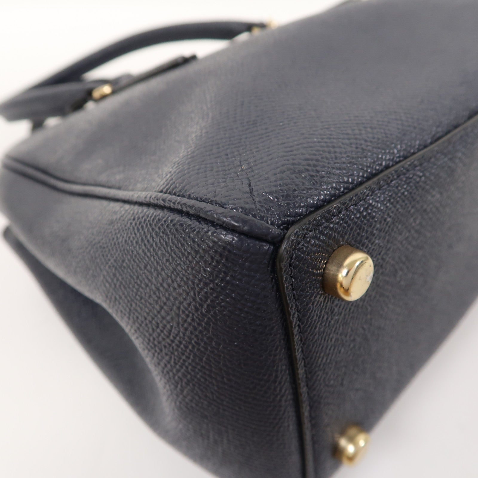 COACH 【激減優惠】牛皮皮革Shoulder Bag金扣手挽肩背兩用袋藍色