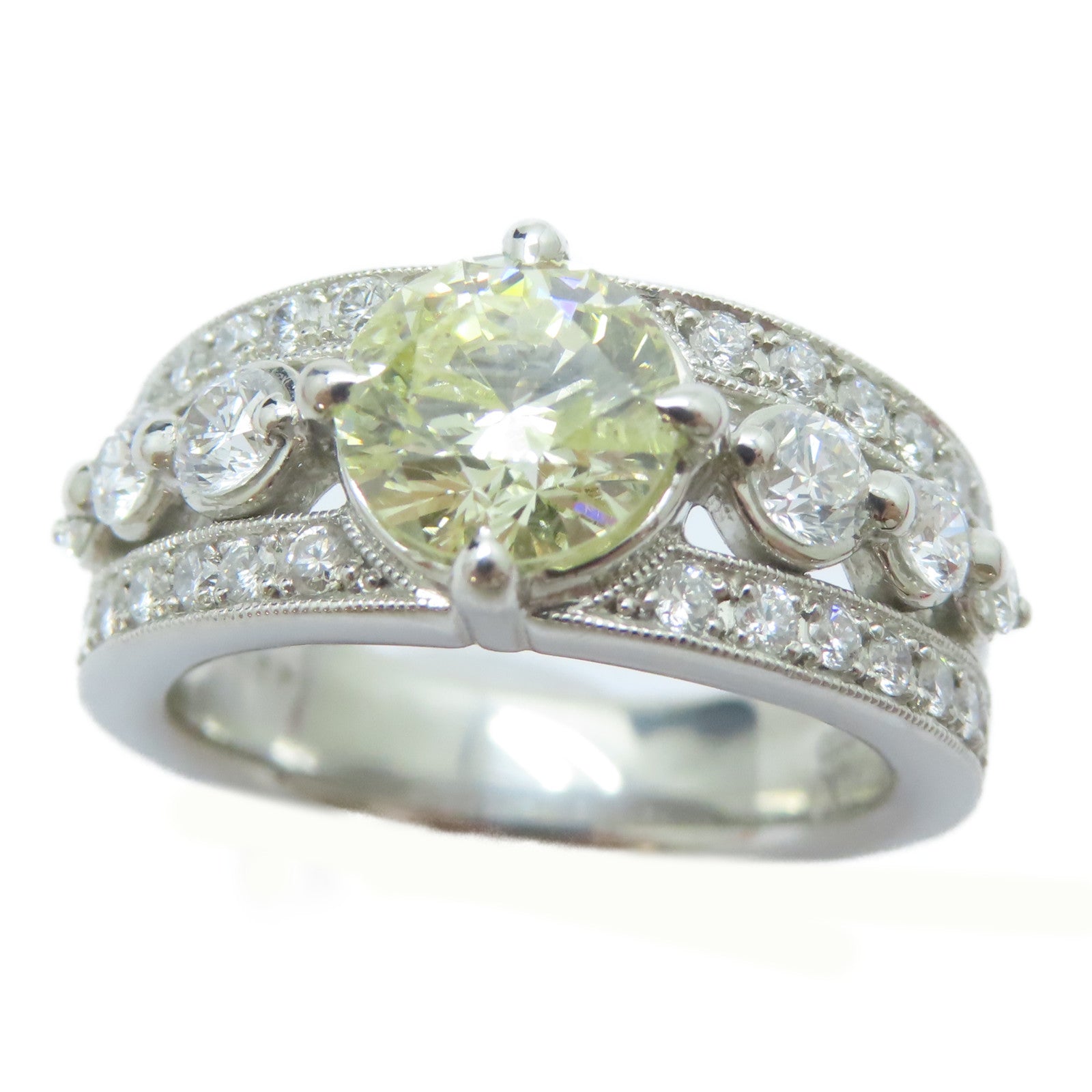 JEWELRY PT900鉑金Diamond Ring 1.181ct鑽石/0.67ct鑚石戒指US#5.5