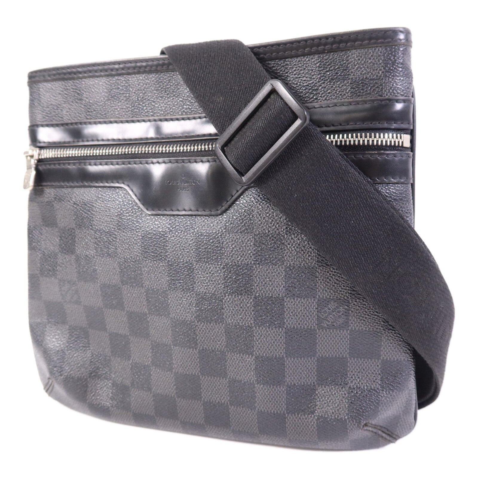 LOUIS VUITTON Damier Graphite Thomas銀扣肩背袋