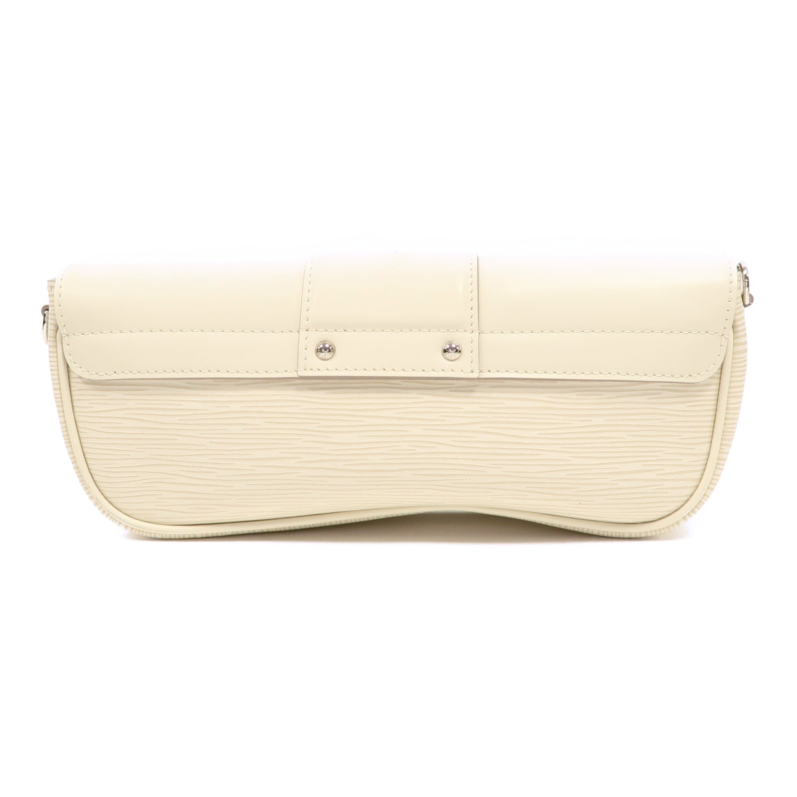 LOUIS VUITTON Epi Pochette Montaigne銀肩背袋白色