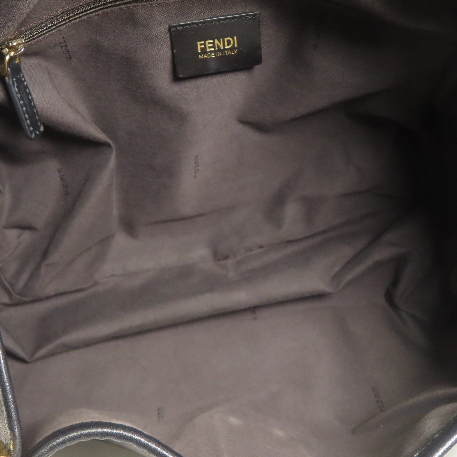 FENDI 塗層帆布Shoulder Bag金扣肩背袋