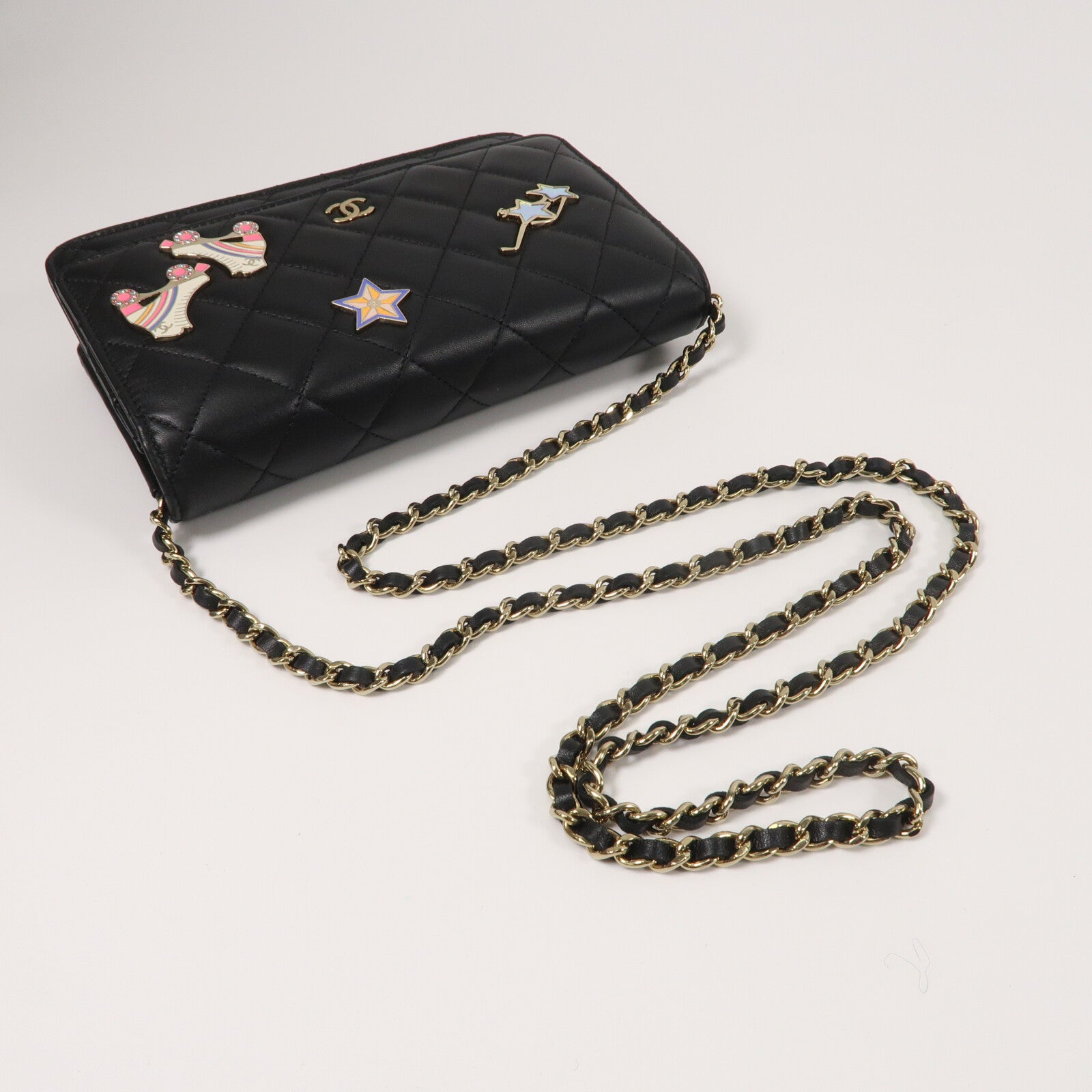 CHANEL 羊皮皮革WOC Wallet On Chain鏈帶肩背袋