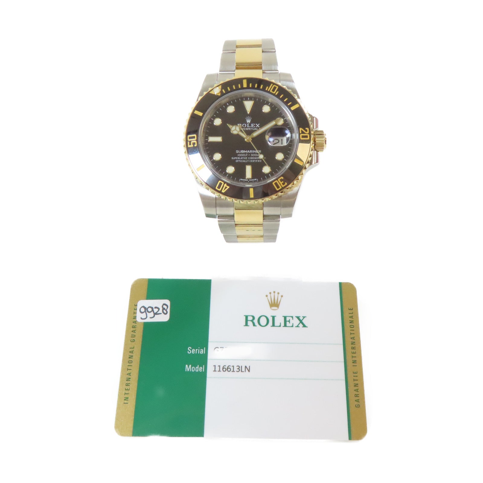 ROLEX Submarinar Date 18K黃金/不鏽鋼手錶自動機芯黑色