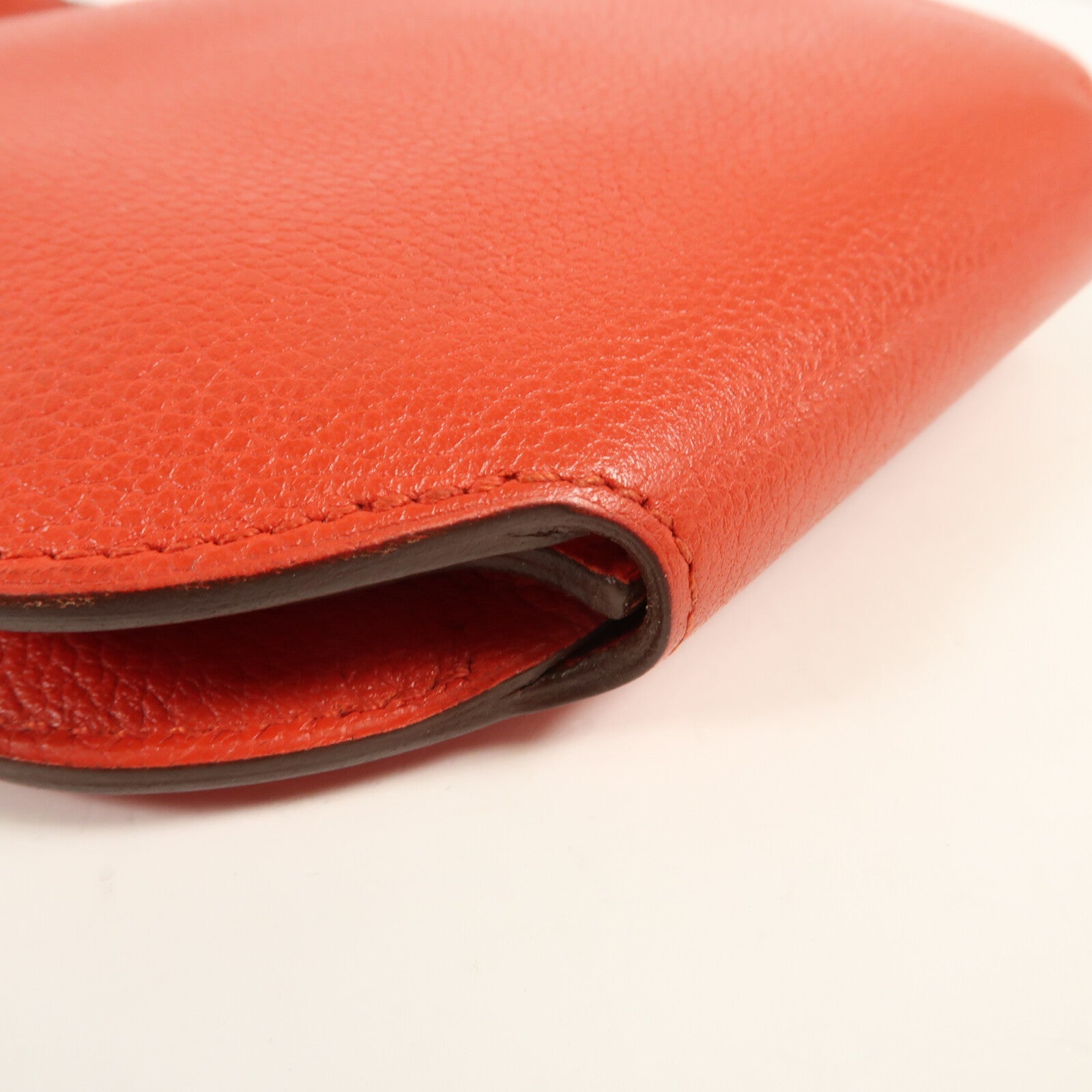 HERMES Evercolor皮革Mini Convoyeur金扣肩背袋Rouge Tomate