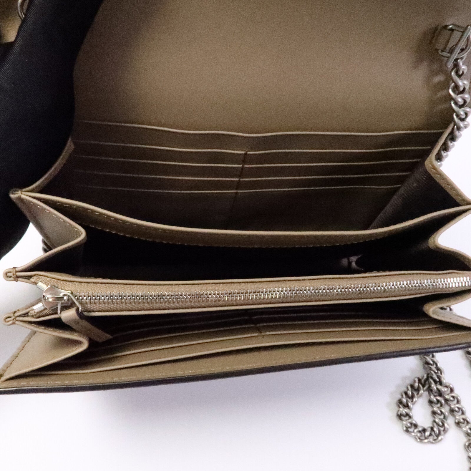 GUCCI 塗層帆布Dionysus Wallet On Chain鏈帶肩背袋