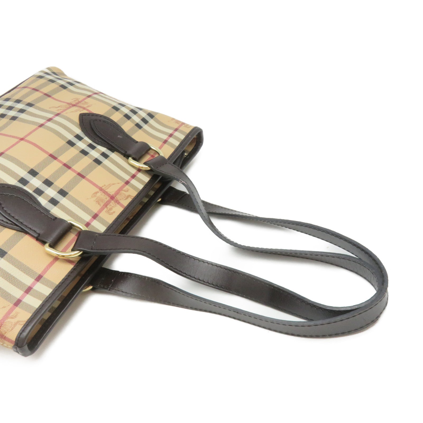 BURBERRY 【激減優惠】塗層帆布Tote Bag金扣肩背袋啡色