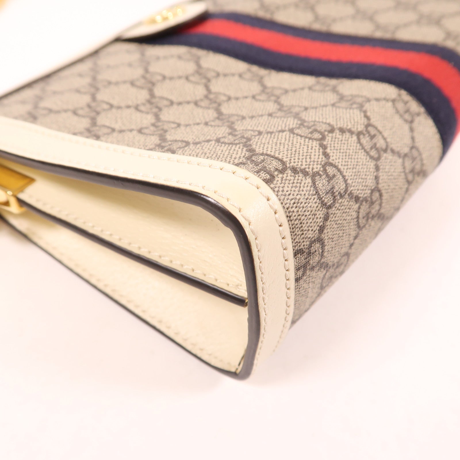 GUCCI 塗層帆布Ophidia GG金扣鏈帶肩背袋