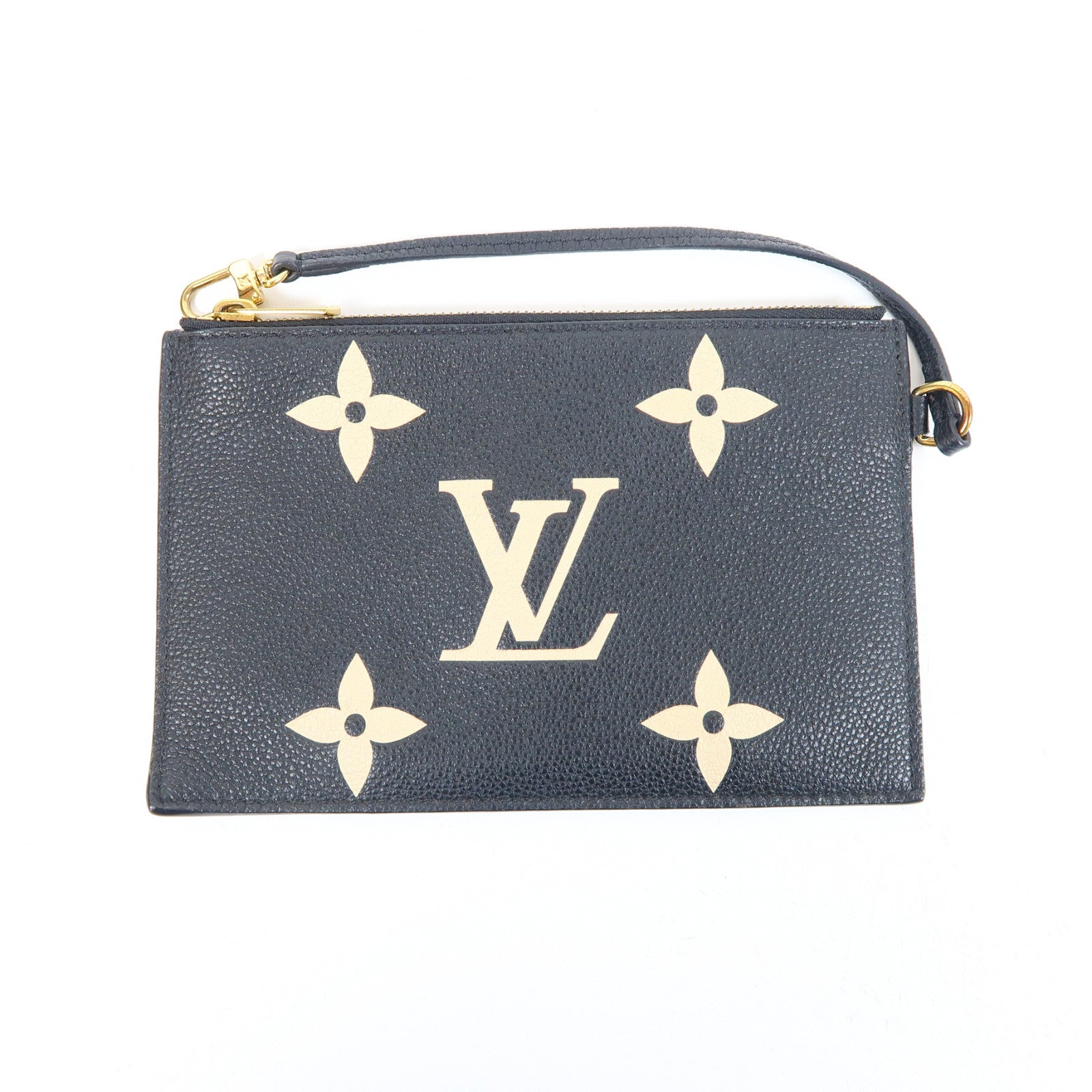 LOUIS VUITTON Monogram Empreinte Neo Noe MM金扣手挽肩背兩用袋黑色/米色
