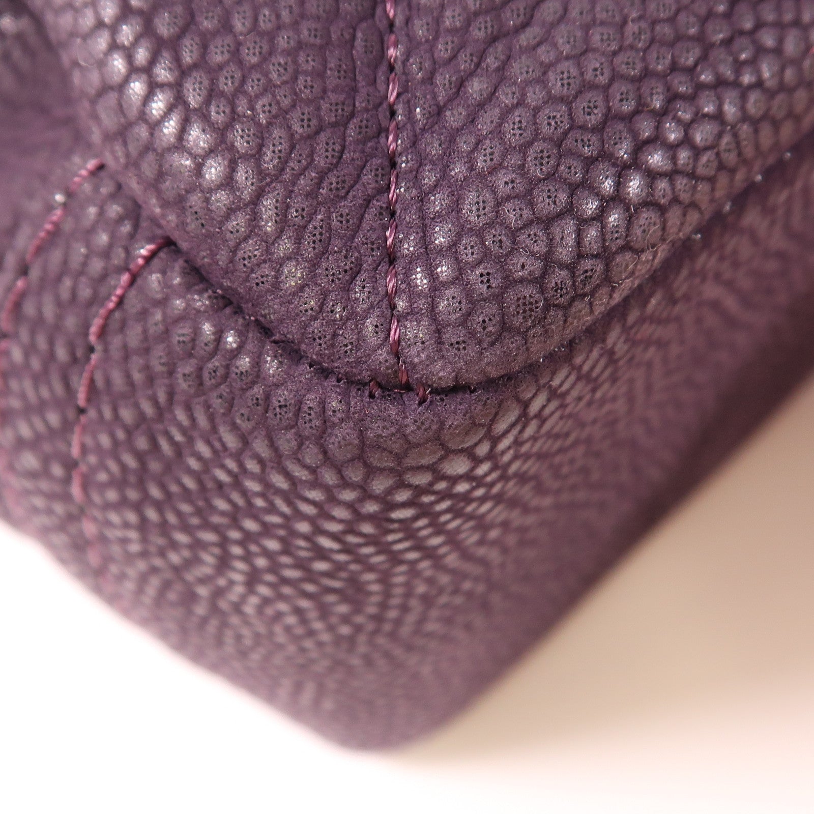CHANEL CC SHW Chain Shouder Bag Calfskin Leather Purple