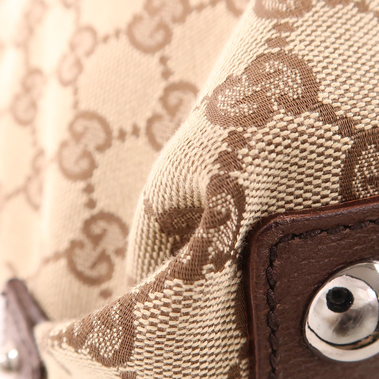 GUCCI 帆布Shoulder Tote銀扣肩背袋/手挽袋
