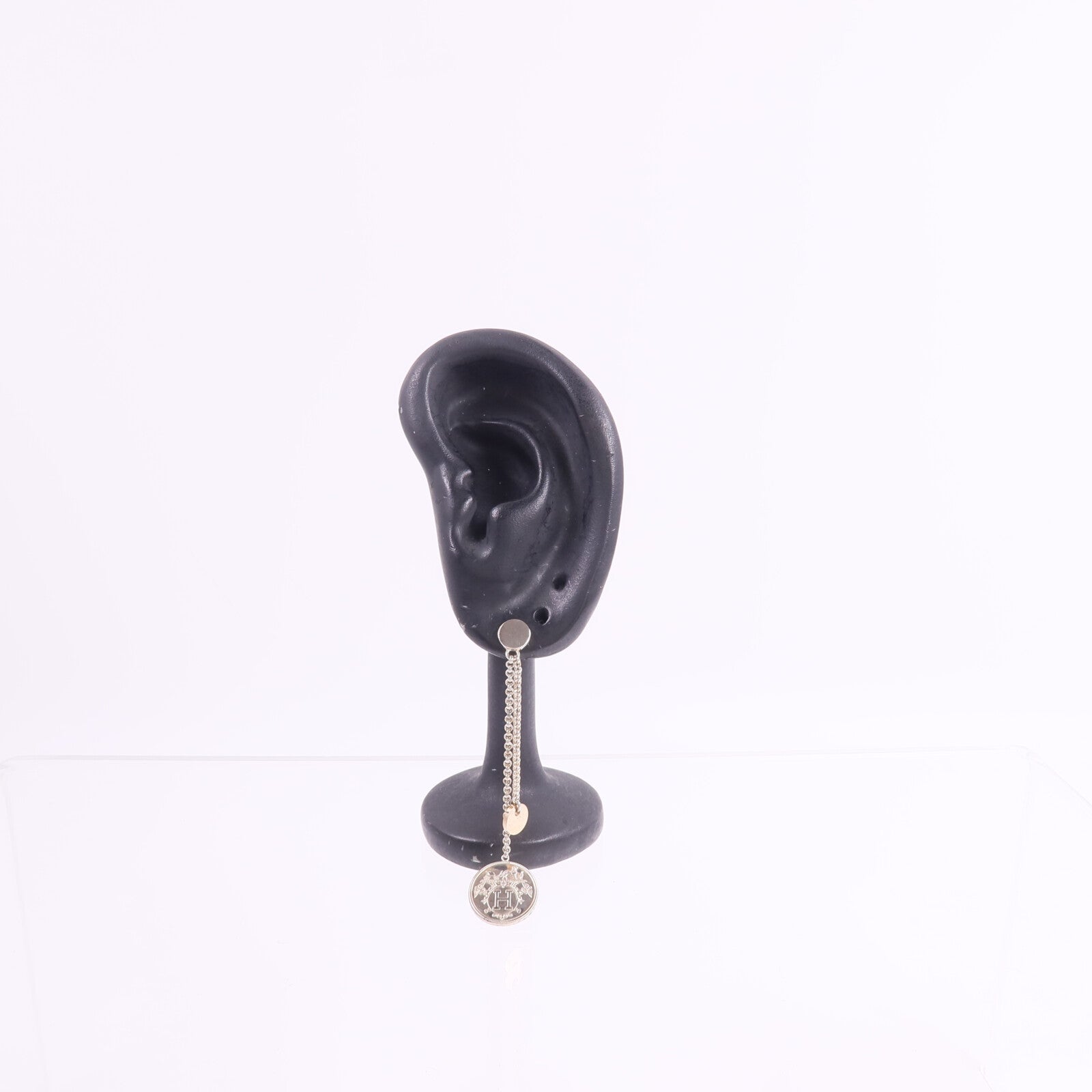 HERMES 925純銀/18K玫瑰金Ex-Libris Earrings耳環