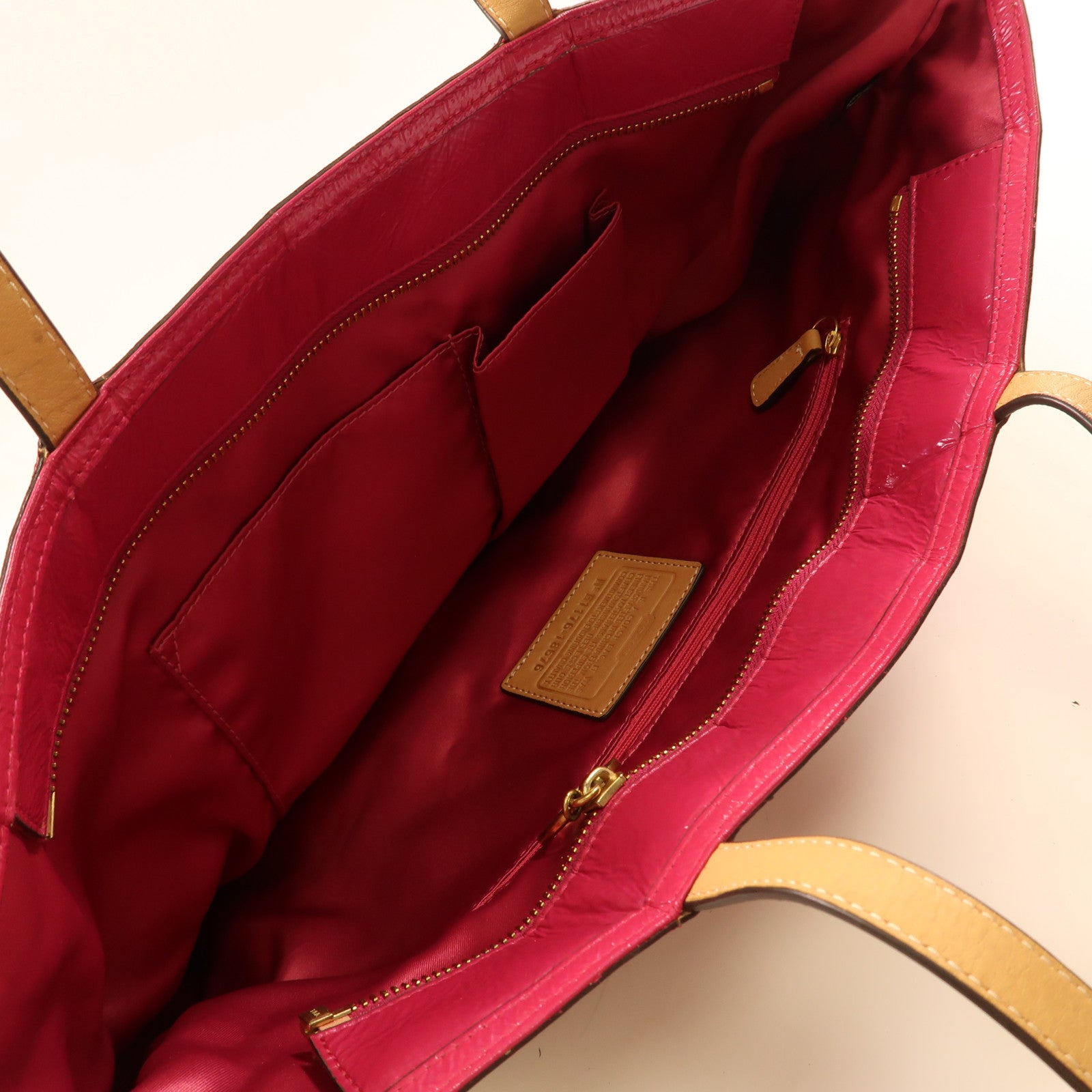 COACH 帆布Shoulder Bag金扣肩背袋粉紅色