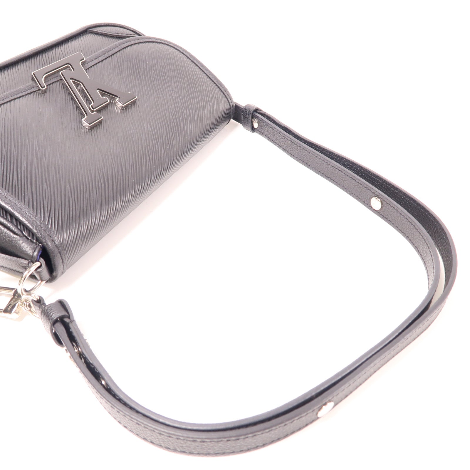 LOUIS VUITTON Epi Buci銀扣肩背袋黑色