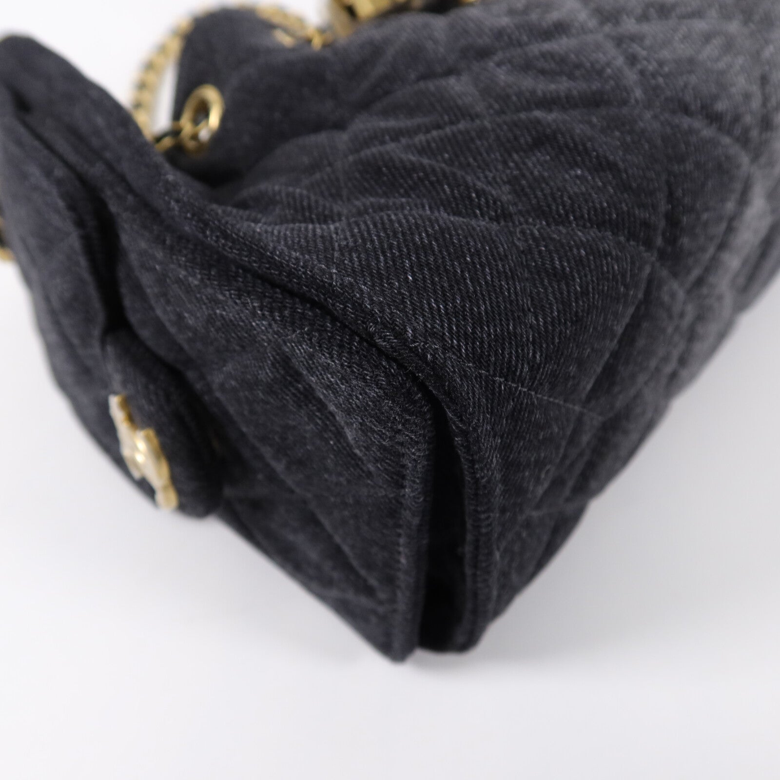 CHANEL 牛仔布Chanel 25 Mini鏈帶肩背袋