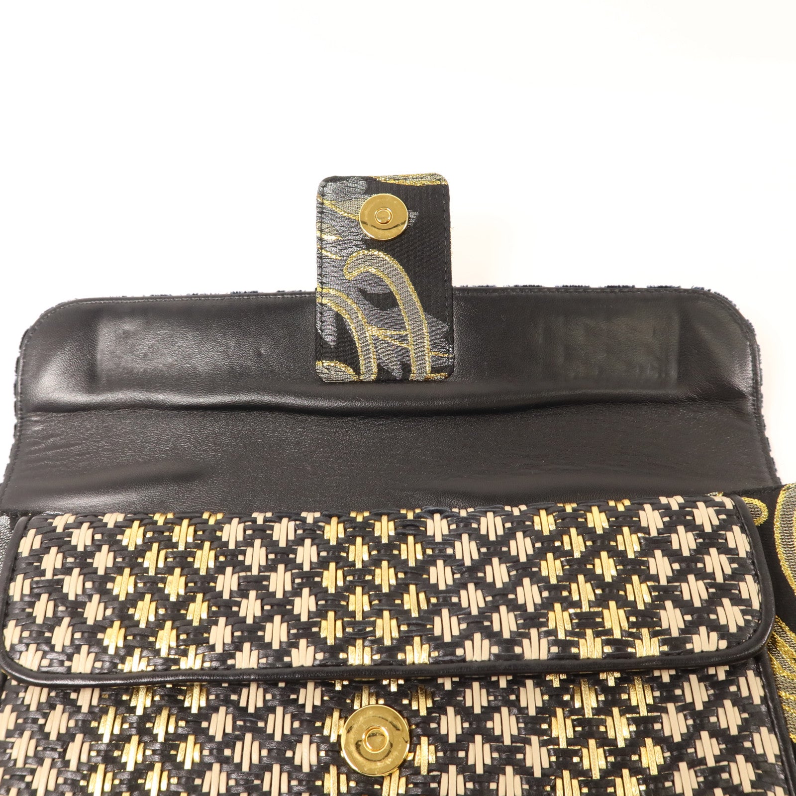 BVLGARI 天鵝絨/布料Clutch Bag金扣手拿包