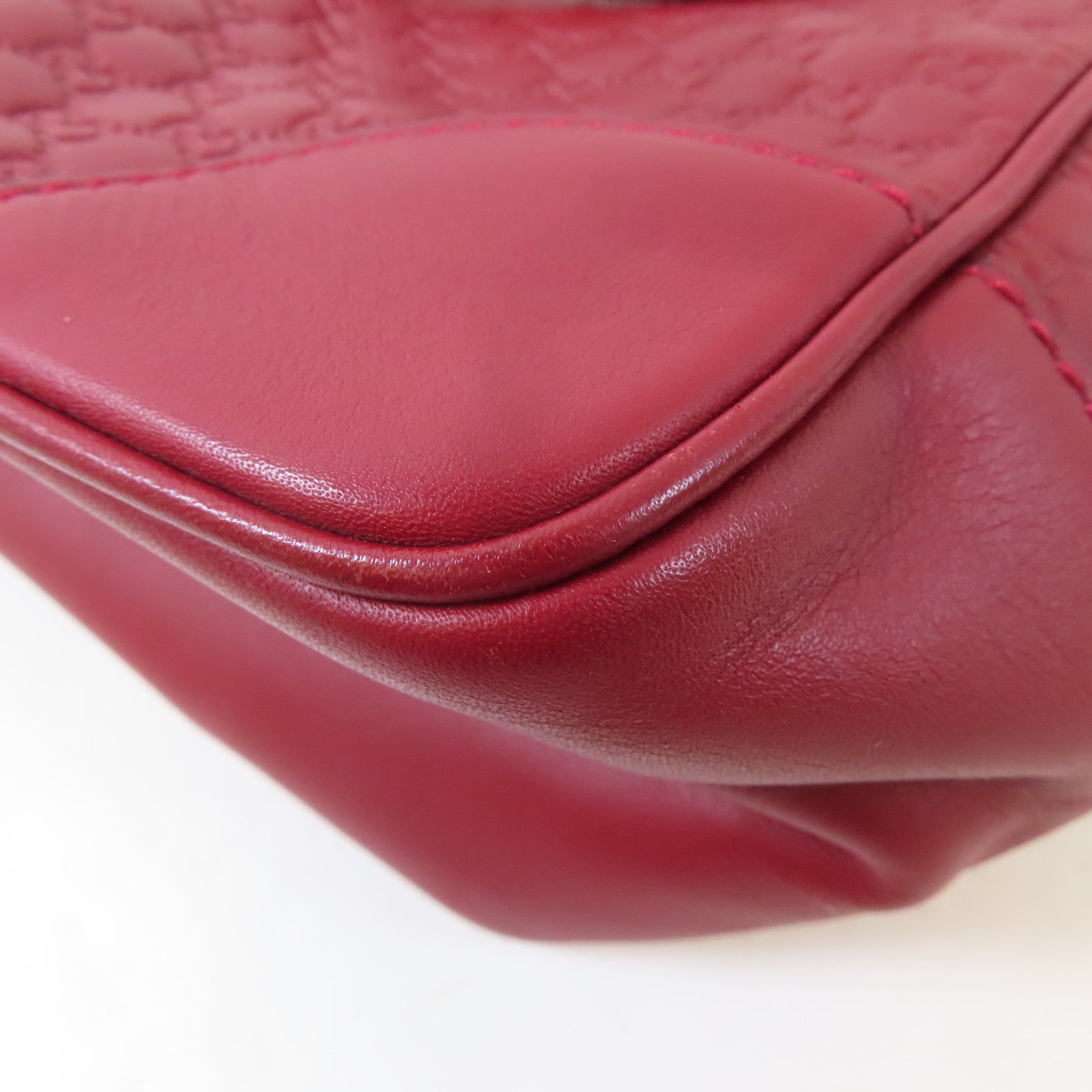 GUCCI 牛皮皮革Microguccissima 2 Way Bag金扣手挽肩背兩用袋紅色