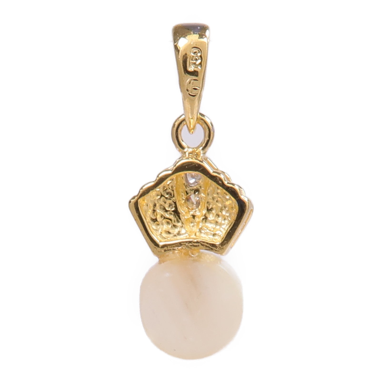 JEWELRY 18K黃金/白金Pearl Diamond Pendant Top珍珠/鑽石吊墜