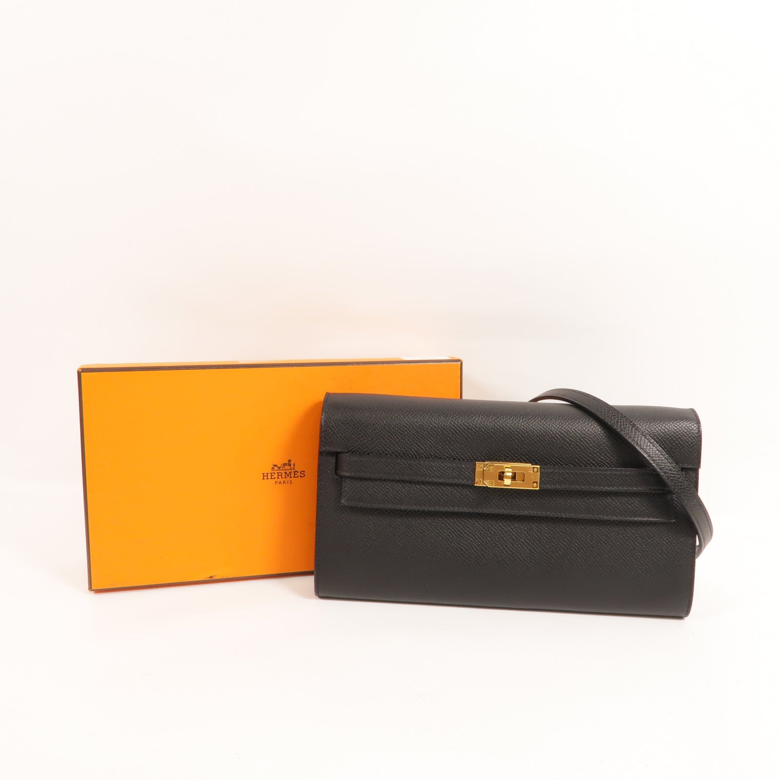 HERMES Epsom皮革Kelly To Go肩背袋Noir