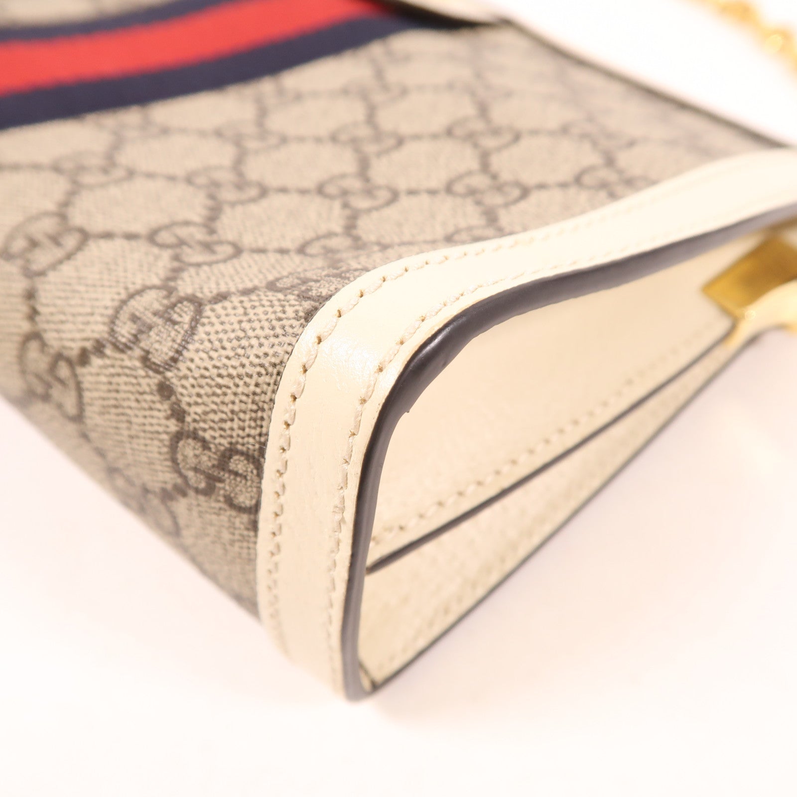 GUCCI 塗層帆布Ophidia GG金扣鏈帶肩背袋