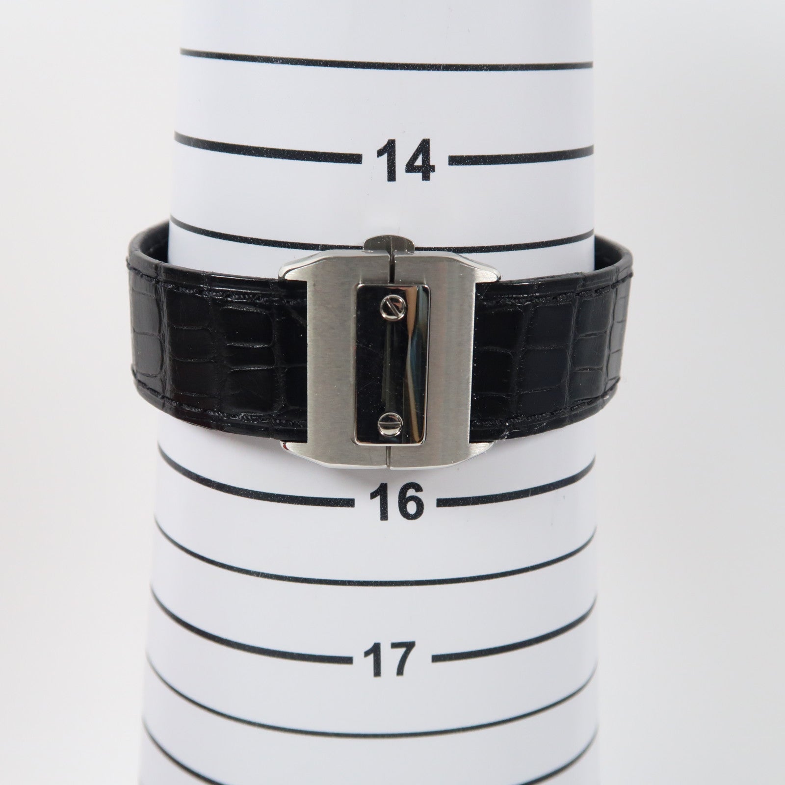CARTIER Santos 100不鏽鋼/皮革手錶自動機芯白色