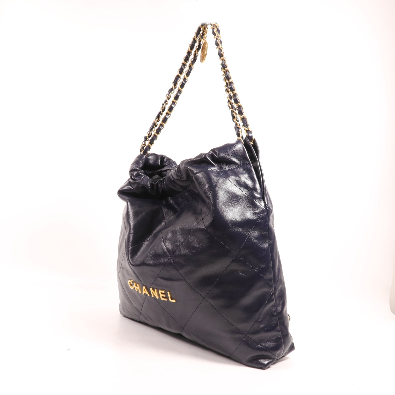 CHANEL 牛皮皮革Chanel 22 Medium金扣鏈帶肩背袋